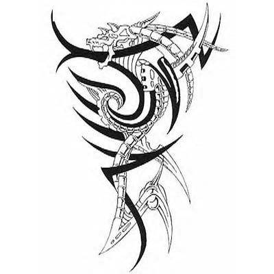 Tribal Dragon Feminine On Back Design Water Transfer Temporary Tattoo(fake Tattoo) Stickers NO.10755